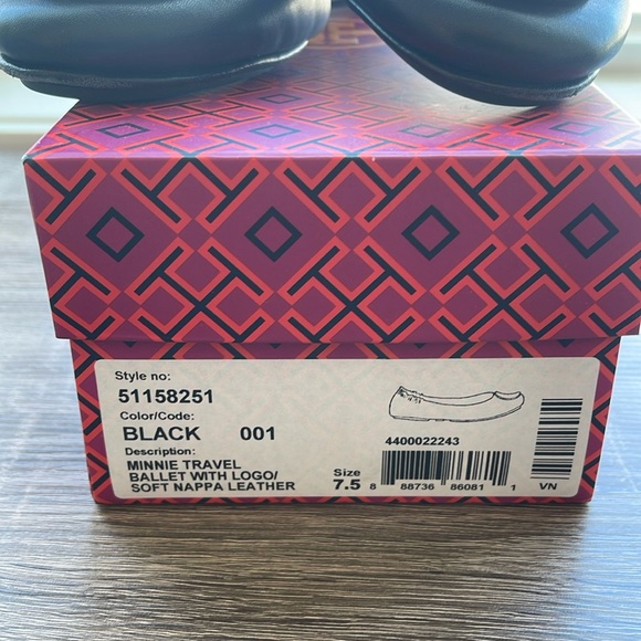 TORY BURCH Black Minnie Travel Ballet - Picture 2 of 5
